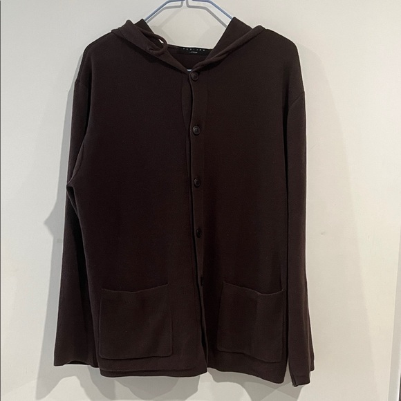 Other - Men's Brown Hooded Button-Front Sweater